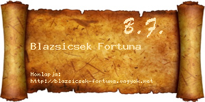 Blazsicsek Fortuna névjegykártya